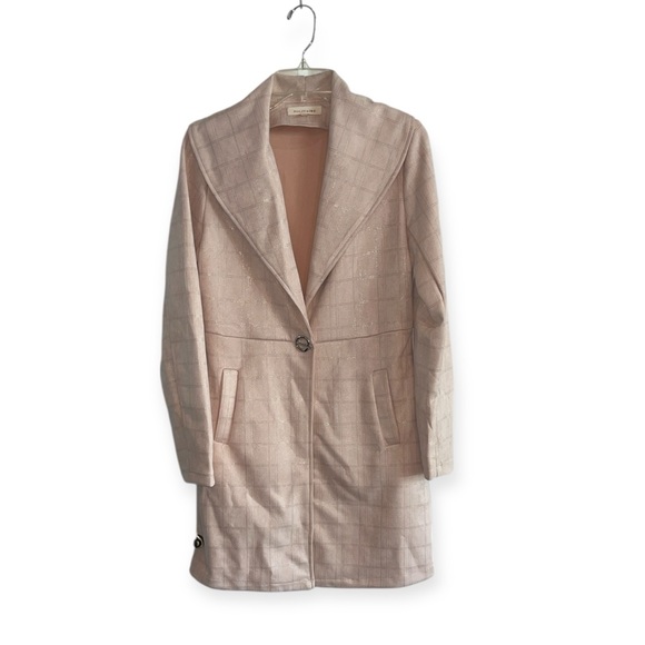 Solitaire Pink with Shimmer Soft Suede Feel Coat Size Small - Picture 2 of 10